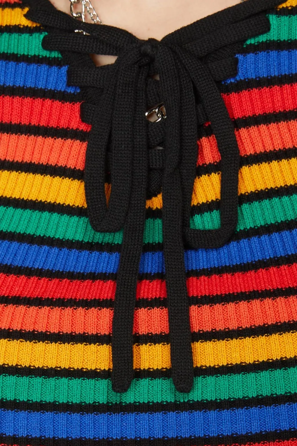 90S Rainbow Crop Rib Knit