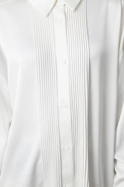 Satin Tux Shirt Dress