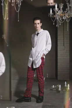 Satin Tux Shirt Dress