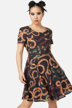 Serpent Print Cotton Dress