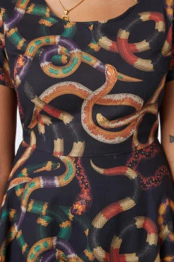 Serpent Print Cotton Dress