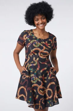 Serpent Print Cotton Dress