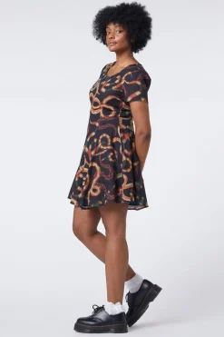 Serpent Print Cotton Dress