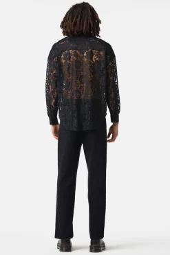 Sheer Lace Long Sleeve Shirt