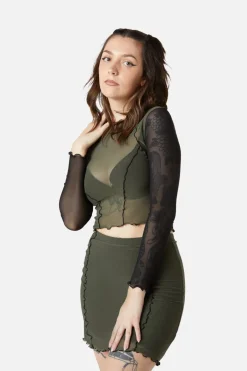 Sheer Mesh Babylock Top