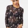 Shroom Mesh Printed Top