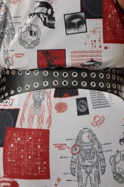 Silver Eyelet Waist Belt