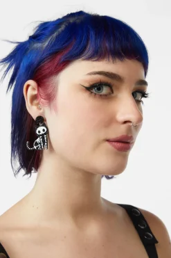 Skeleton Cat Earrings