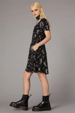 Skeleton Mermaid Print Dress