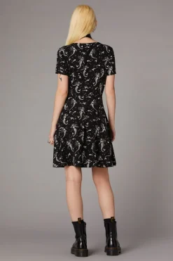 Skeleton Mermaid Print Dress
