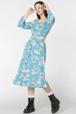 Skelly Toile Frill Midi Skirt