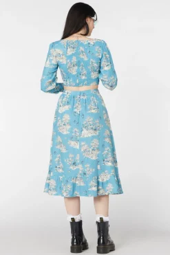 Skelly Toile Frill Midi Skirt