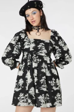 Skelly Toile Printed Dress