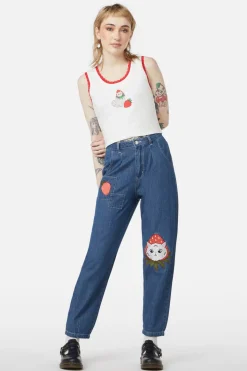 Strawberry Kisses Lace Edge Tank