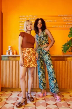 Sunset Paisley Mini Skirt