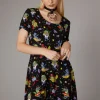 Surfing Creatures Print Dress