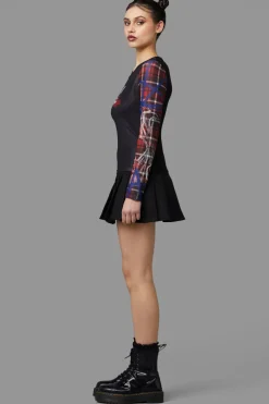 Tag Tartan Grave Mesh Top