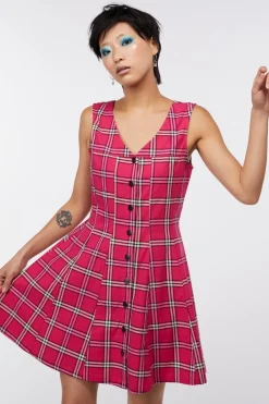 Tartan Button Up Pinafore