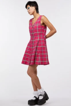 Tartan Button Up Pinafore