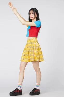 Tartan Mood Pleat Mini Skirt