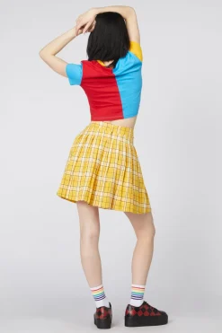 Tartan Mood Pleat Mini Skirt