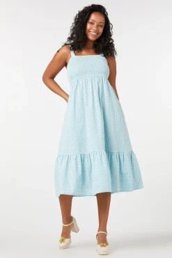 Tessa Check Midi Dress