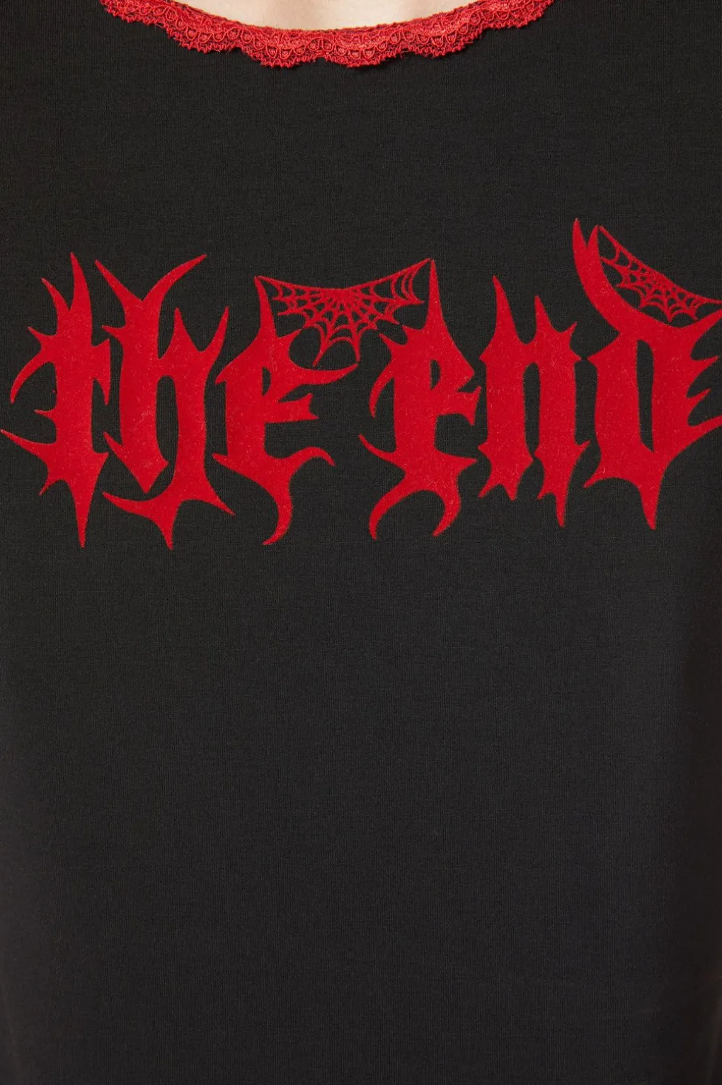 The End Flocked Crop Tee