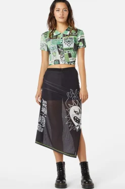 The End Mesh Drawstring Skirt