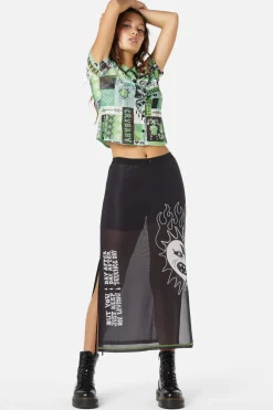 The End Mesh Drawstring Skirt