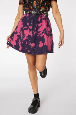 Tie Dye Denim Mini Skirt