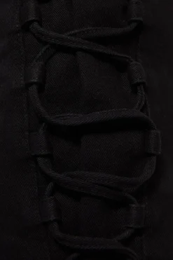 Tie Up Sides Denim Shorts