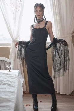 Time Locked Satin Corset Dress