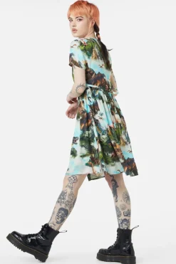 Triassic Scene Printed Dress