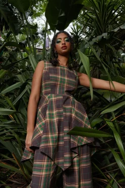 Triassic Tartan Handkerchief Pinny