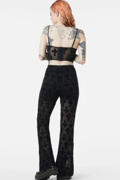 Vowed Flocked Mesh Corset