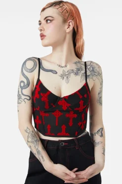 Vowed Flocked Mesh Corset