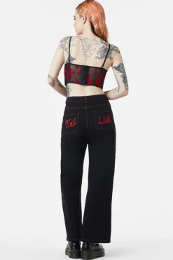 Vowed Flocked Mesh Corset