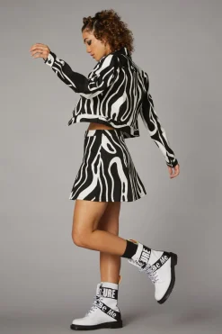 Warped Geo Print Jacket