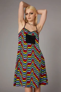 Warped Print Dress