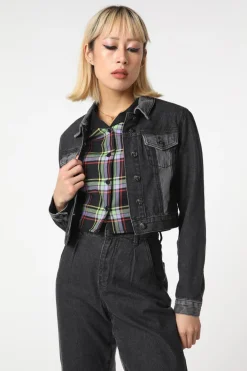 Washed Denim Goth Jacket