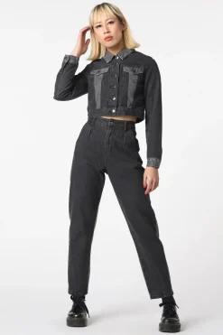 Washed Denim Goth Jacket