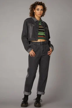 Washed Denim Goth Jacket