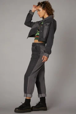 Washed Denim Goth Jacket