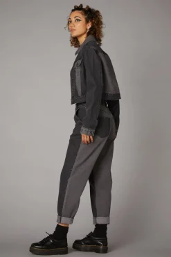 Washed Denim Goth Jacket