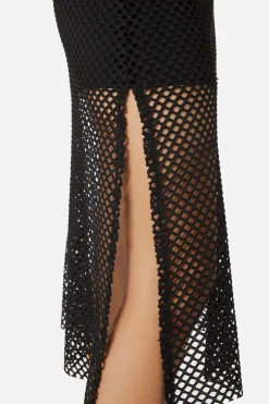 Wounded Wide Mesh Midi Dress